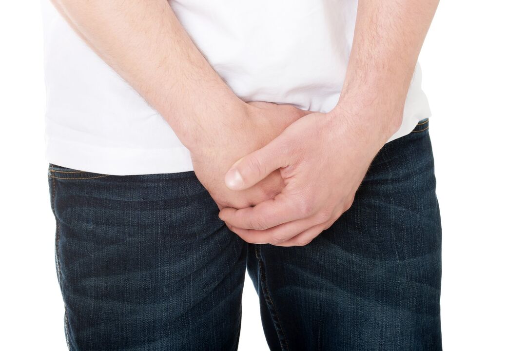 pain in the groin and discharge from the urethra
